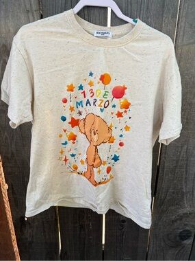 13DE MARZO Luxury Sketch Bear Oversized T-Shirt